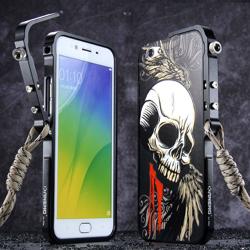 KANENG Mechanical Arm Trigger Aluminum Bumper Metal Frame Case Cover for OPPO R9s & OPPO R9s Plus
