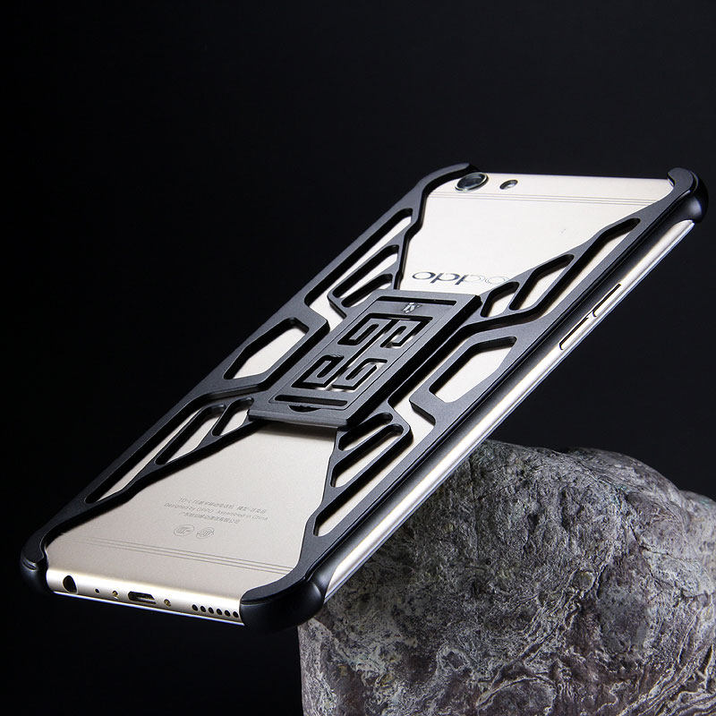 iy Metror Butterfly Aluminum Shell Shockproof Aerospace Metal Case Cover with Kickstand for OPPO R9s