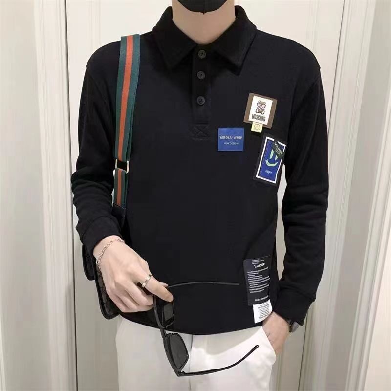 欧洲站秋冬季polo衫男时尚潮流高端商务长袖上衣卫衣2026款衣服