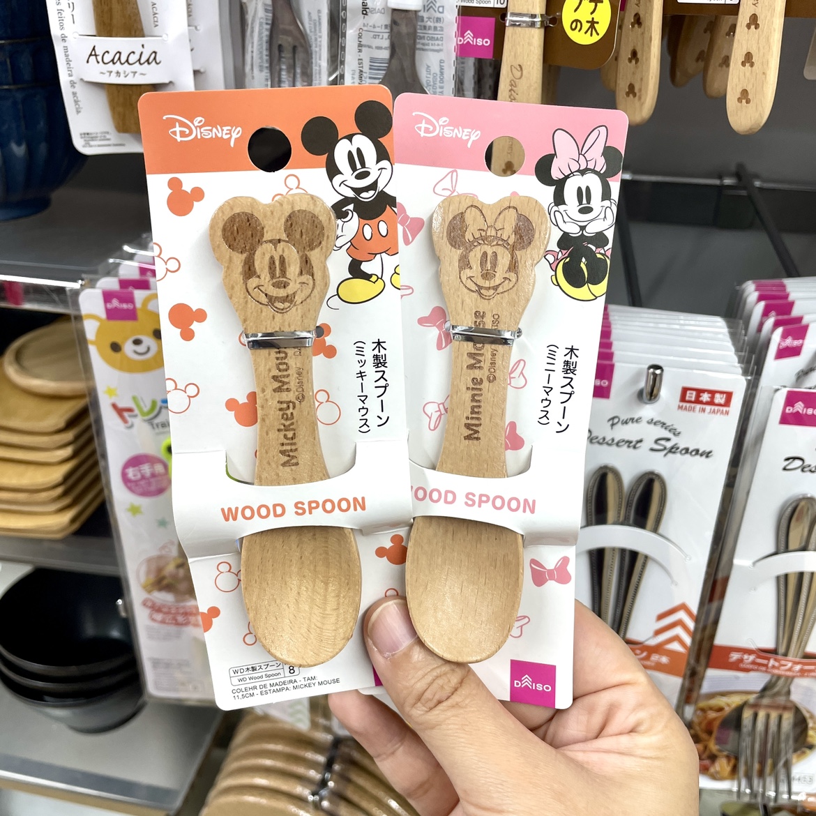 大创可爱米奇米妮木质勺子甜品勺