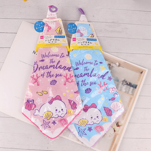 日本卡通动物擦手巾小方巾儿童幼儿园白色巾手帕毛巾可写名字可挂