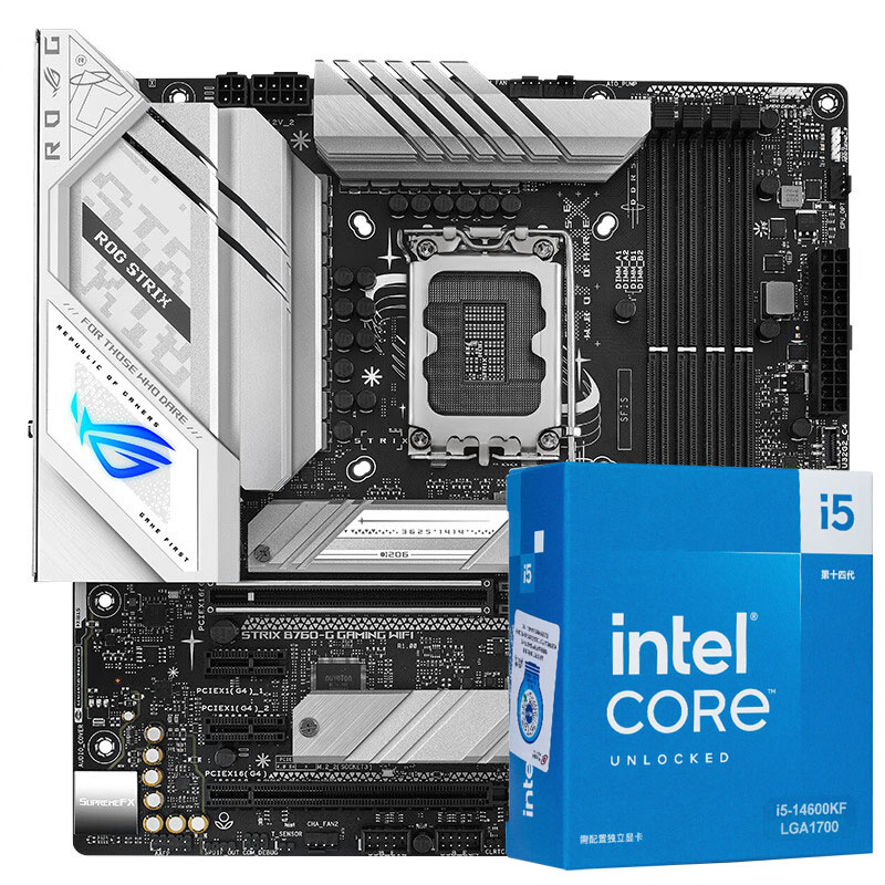 intel I5 14600KF处理器搭配华硕ROG B760-G/-A/-F/Z790主板套装