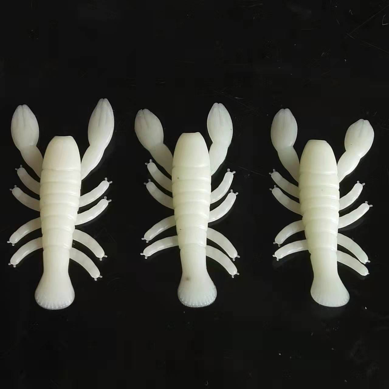 双鱼白色龙虾路亚饵软饵3.6g7cm 5条/包仿生虾假饵假虾软虫