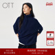 针织衫 OTT 女 新品 深蓝色高领套头上衣蝙蝠袖 商场同款 2025冬季