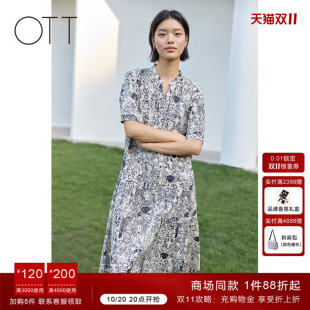 动物园印花纯棉连衣裙女休闲短袖 2025夏新品 裙子 商场同款 OTT