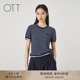 蓝白条纹针织短袖 OTT 新款 2026夏季 T恤圆领设计感上衣 商场同款