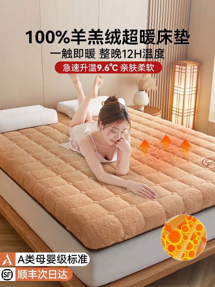 羊羔绒床垫软垫家用卧室床褥垫子冬季加厚保暖学生宿舍牛奶绒褥子