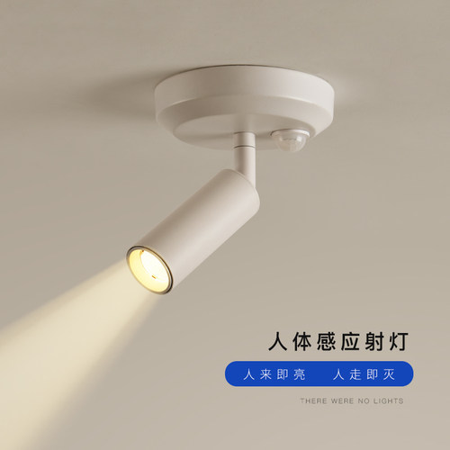 人体感应灯自动人来即亮人走即灭入户玄关走廊过道吸顶灯明装射灯