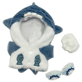 子玩偶公仔棉花娃娃衣服换装 20cm无属性鲨鱼连体衣套装 鞋 明星娃