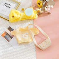 Повязка на голову, желтый пластырь, свитер