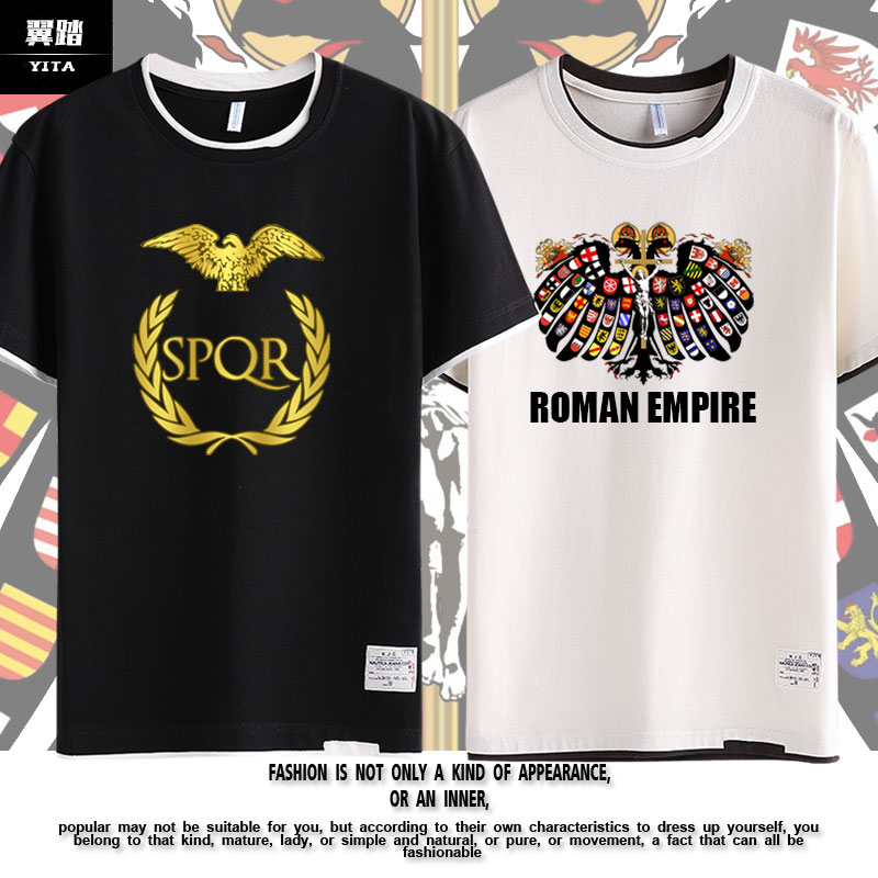 德意志拼接短袖t恤衫