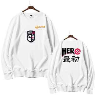 HERO久竞战队队服王者游戏荣耀初尘夏圆领卫衣男女薄款长袖衣服
