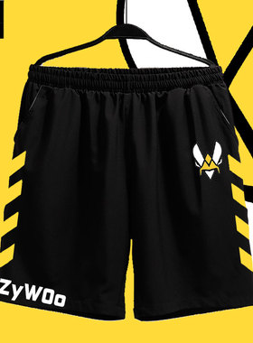 VITALITY小蜜蜂队服2023定制CSGO周边速干短裤子男士五分裤中裤夏