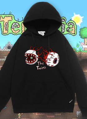 泰拉瑞亚steam游戏Terraria周边连帽卫衣服薄款男女学生加绒外套