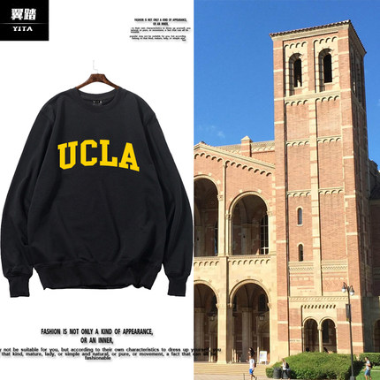 ucla美国加州大学洛杉矶分校篮球运动校服圆领卫衣男女长袖上衣服