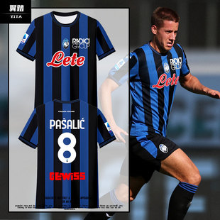 24-25亚特兰大队服意甲足球衣服速干短袖T恤衫男女球迷服冰丝半袖