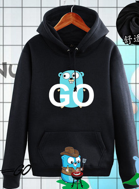 golang语言程序员谷歌开发phython周边连帽卫衣男女加绒外套衣服