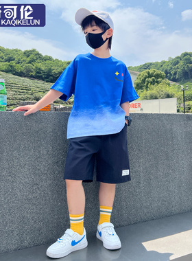 男童夏季套装2026新款儿童短袖夏装运动中大童衣服网红帅气童装潮