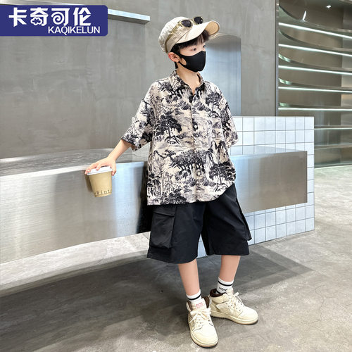 男童夏装帅气透气套装