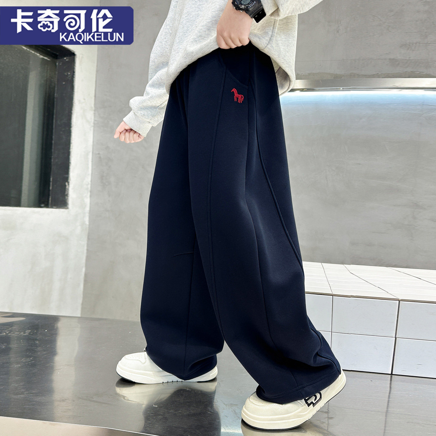 男童裤子2026新款春装儿童弯刀裤春秋款大童休闲裤加绒冬季男孩潮