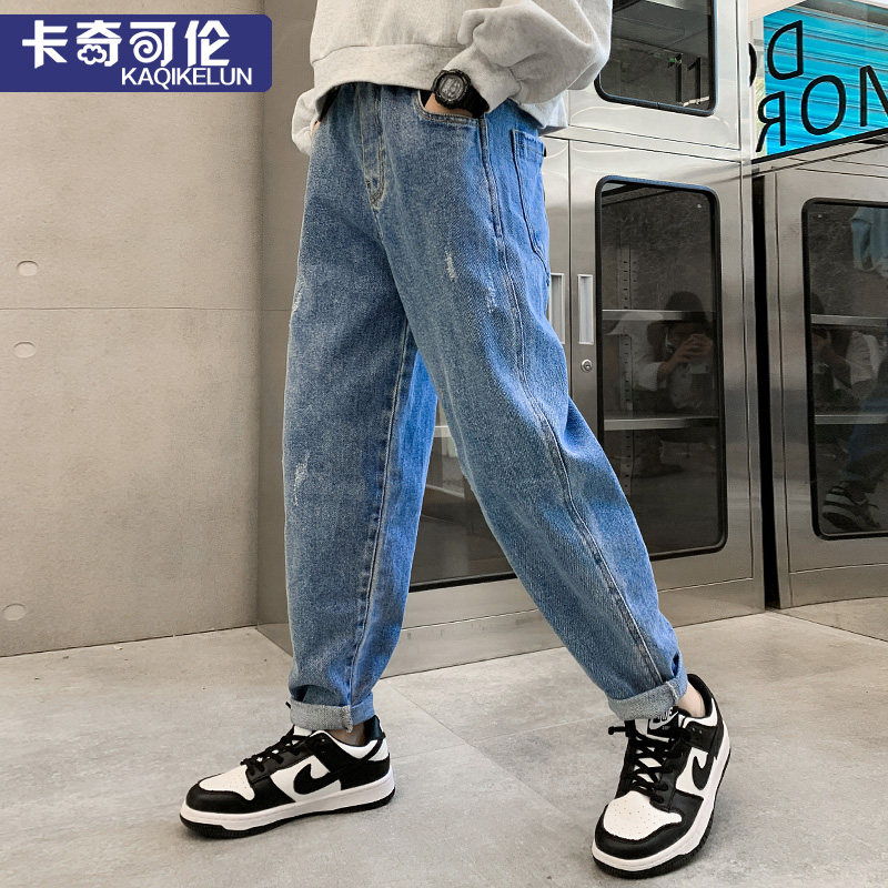 男童牛仔裤春秋款2026新款儿童裤子秋装帅气中大童休闲裤韩版洋气