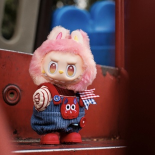 labubu多巴胺夏日忠诚娃衣第三代拉布布衣服前方高能红色怪兽套装