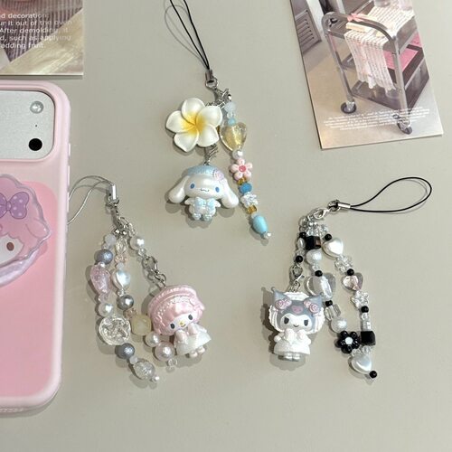 三丽鸥花嫁玉桂狗手机挂绳美乐蒂