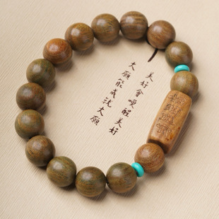 绿檀木手串双圈DIY爆款招财进宝男女款0.6念珠手链佛珠