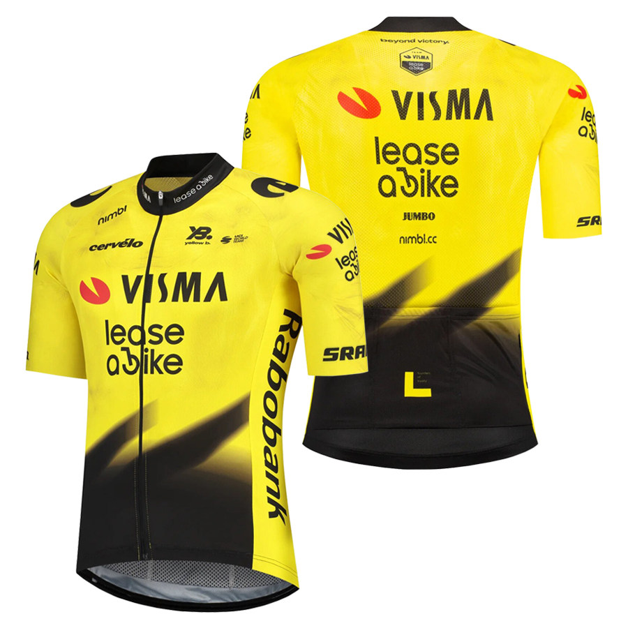 26环法Jumbo珍宝车队Visma温格高骑行服公路自行车速干长短袖上衣