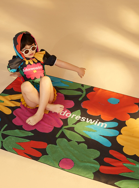 爱多尔儿童游泳浴巾速干女童泳衣沙滩浴巾专业吸水浴袍沙滩巾斗篷