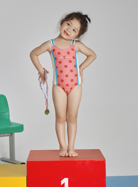 爱多尔儿童泳衣女童连体波点公主2025新款小女孩游泳衣小童泳装