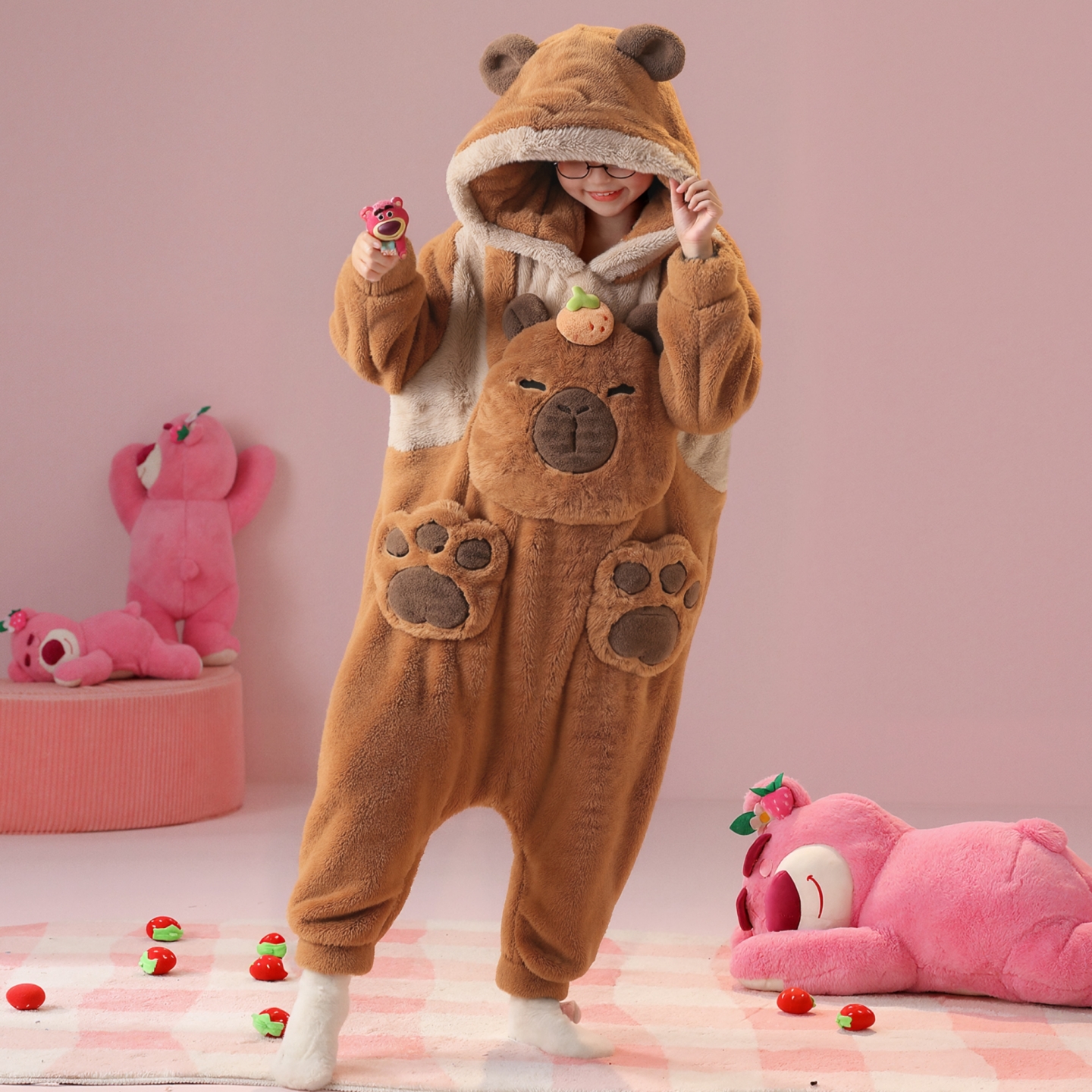 女童睡衣珊瑚绒秋冬连体睡袋
