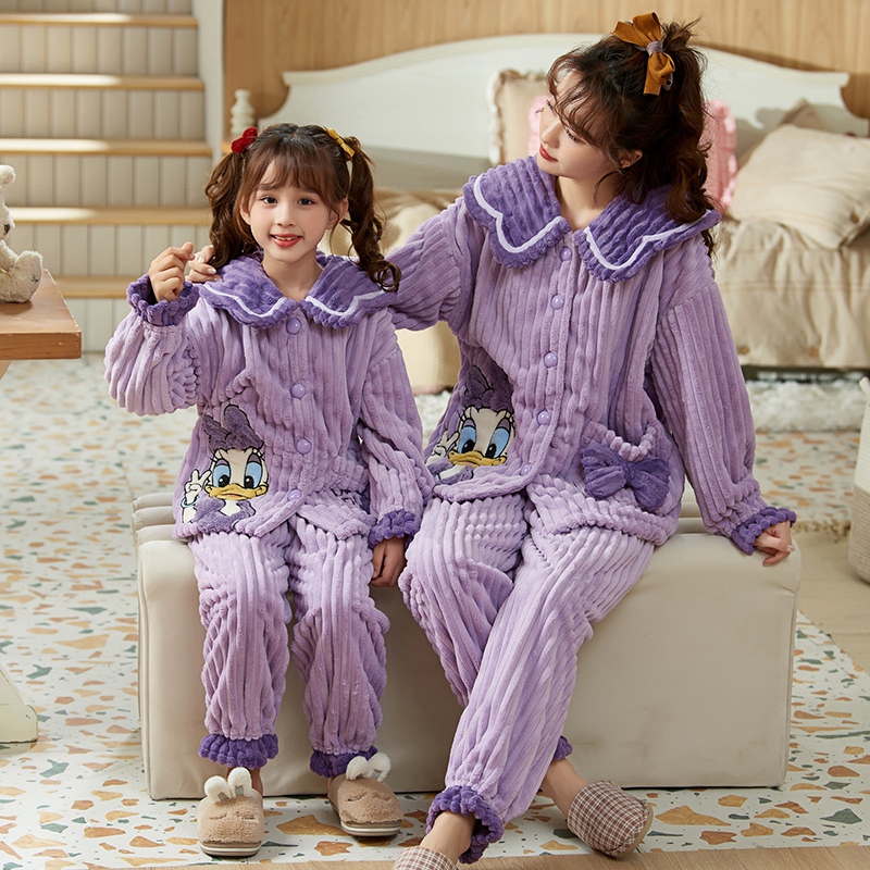 亲子装母女睡衣冬季睡衣法兰绒