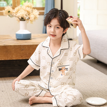 男童睡衣云朵棉短袖长裤夏季卡通小男孩薄款中大童家居服空调套装