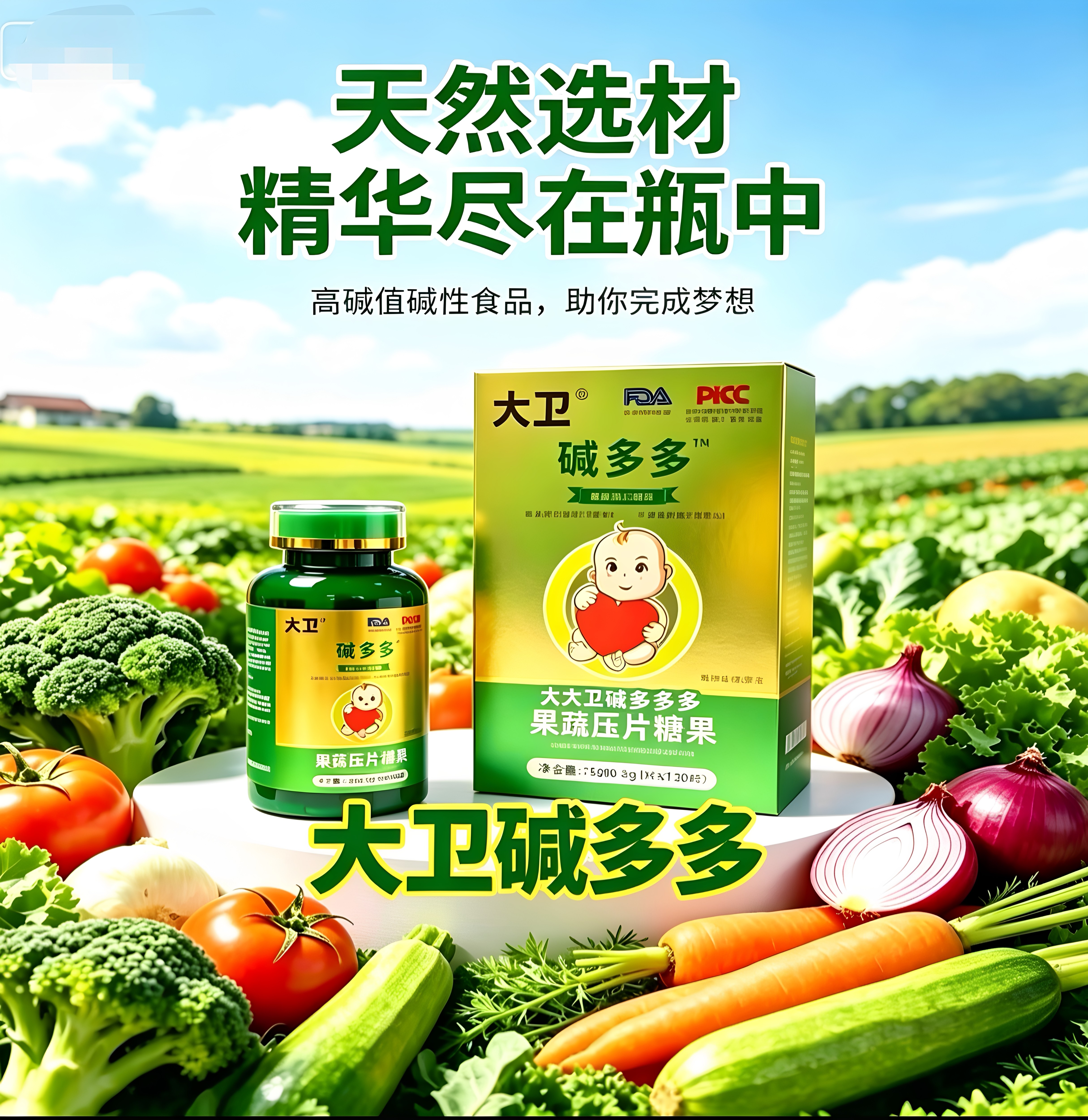 大卫新款升级配方大卫碱多多碱性蛋白片碱性备孕调碱营养食品碱钙