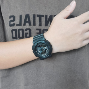 SHOCK防水潮流酷感黑武士双显石英男表GA 110GB Casio 卡西欧