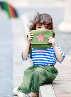 儿童帆布包迷你小包红军五角星表演出解放包解放单肩斜跨幼儿书包