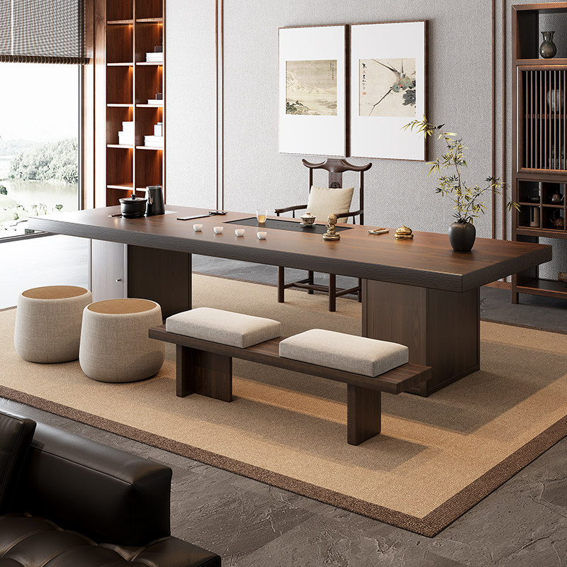 吉赠书桌茶桌一体两用设计师款宋代美学家用泡茶台新中式2025新款