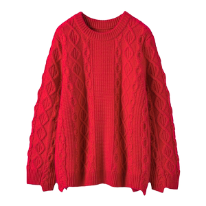 重磅系列！一眼就喜欢了！羊绒衫女圆领纯羊绒毛衣加厚宽松慵懒风