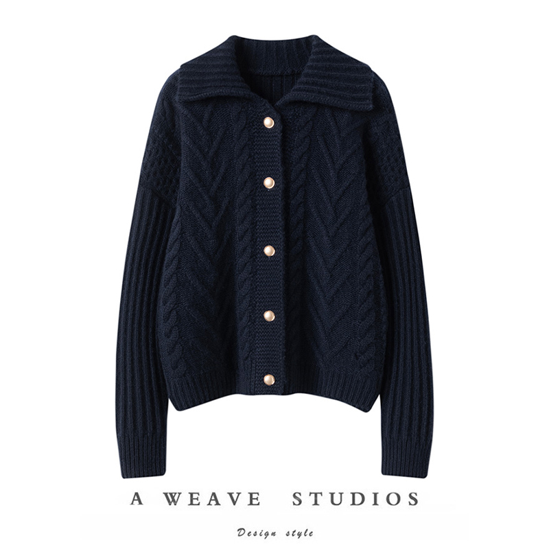 小众而惊艳！新款重磅纽花拉绒100纯山羊绒毛衣加厚慵懒针织外套