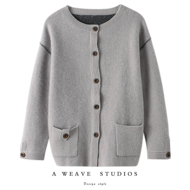 羊绒开衫绒暖斯特口袋重磅