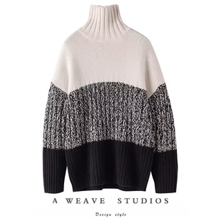 83260 羊绒衫 高奢臻品 730嵿及雾面意大利山羊绒女高领宽松针织衫