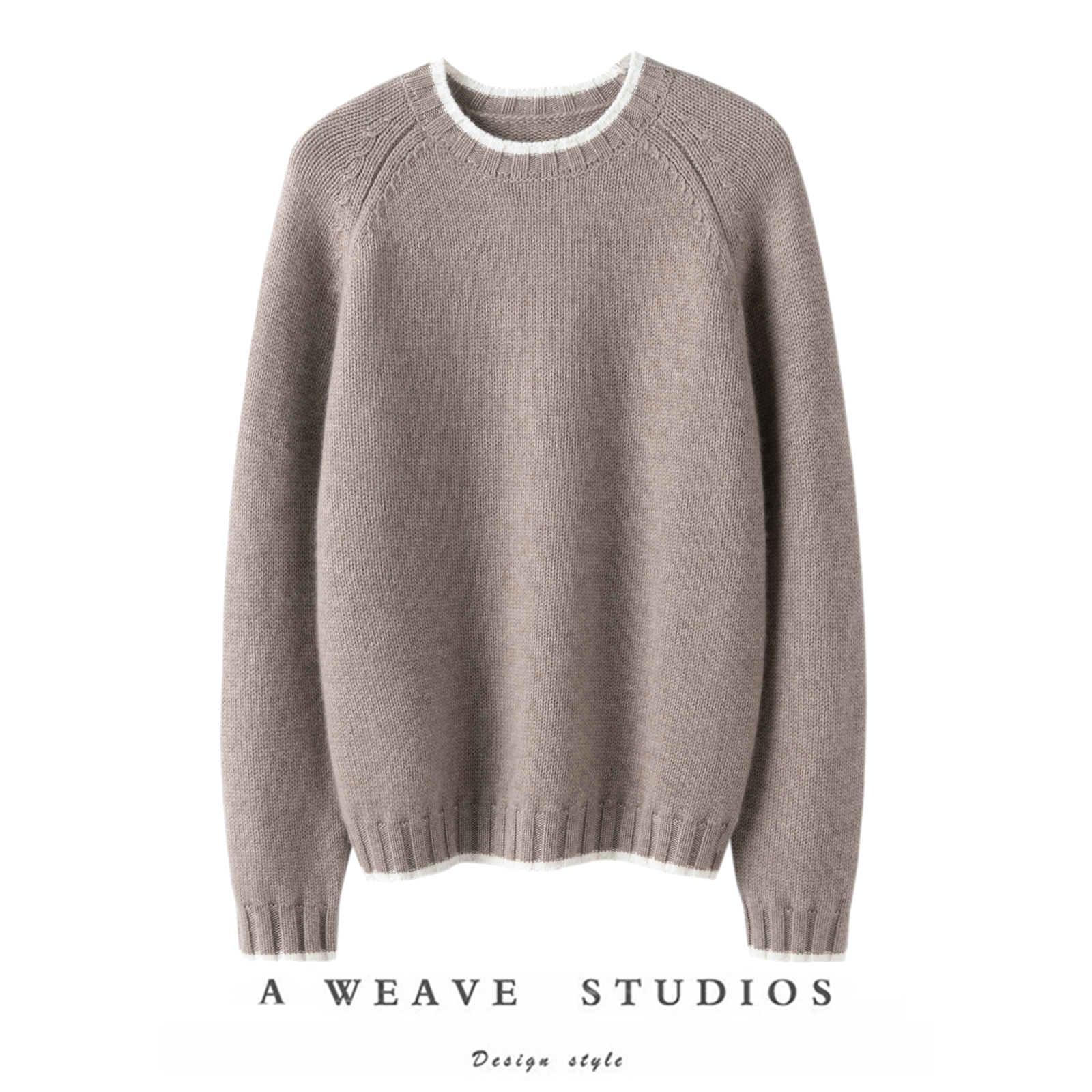 处处气质感~加厚假两件100%纯山羊绒衫女圆领纯羊绒毛衣宽松秋冬