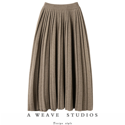 一心推给姐们！重磅大克重加厚羊绒半身裙长款百褶裙A字针织伞裙