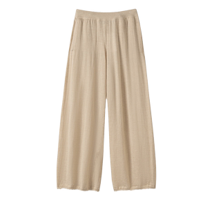 人手多条！巨舒服~空调腿感精仿羊绒阔腿裤双兜直筒手工剪边