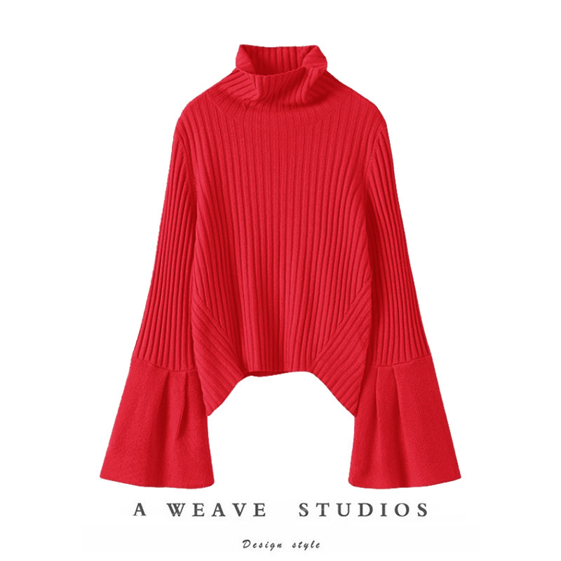 衫女高领针织羊绒短款毛衣