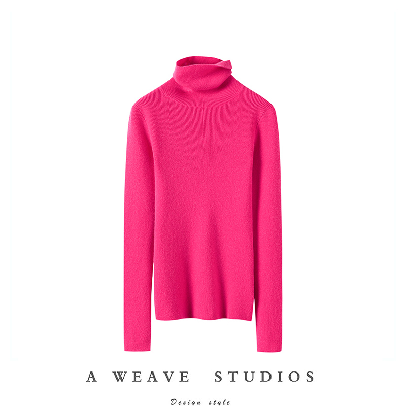 高领针织纯山羊绒打底衫