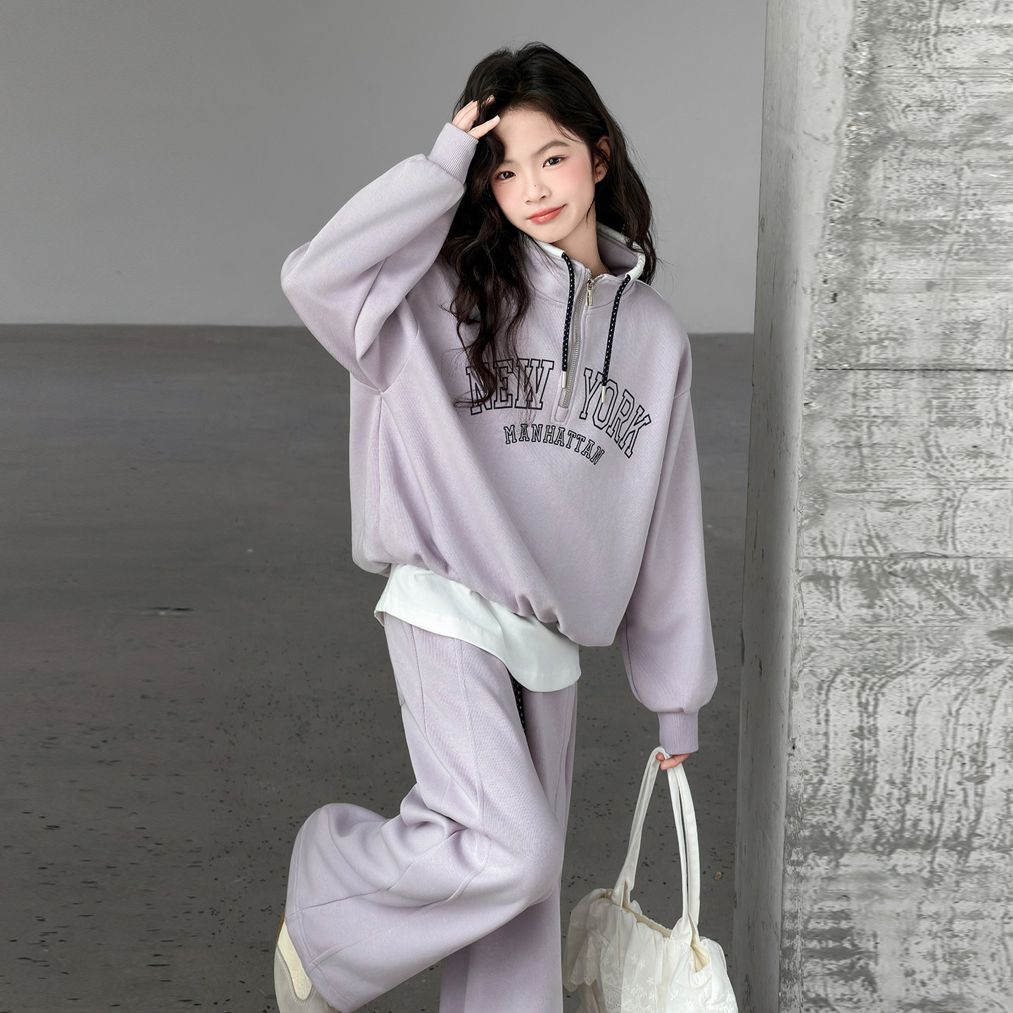 女童假两件春季2026新款中大童洋气休闲上衣裤子女生百搭卫衣套装,童装/婴儿装/亲子装,套装,淘宝优惠券,粉丝福利购,淘宝优惠卷