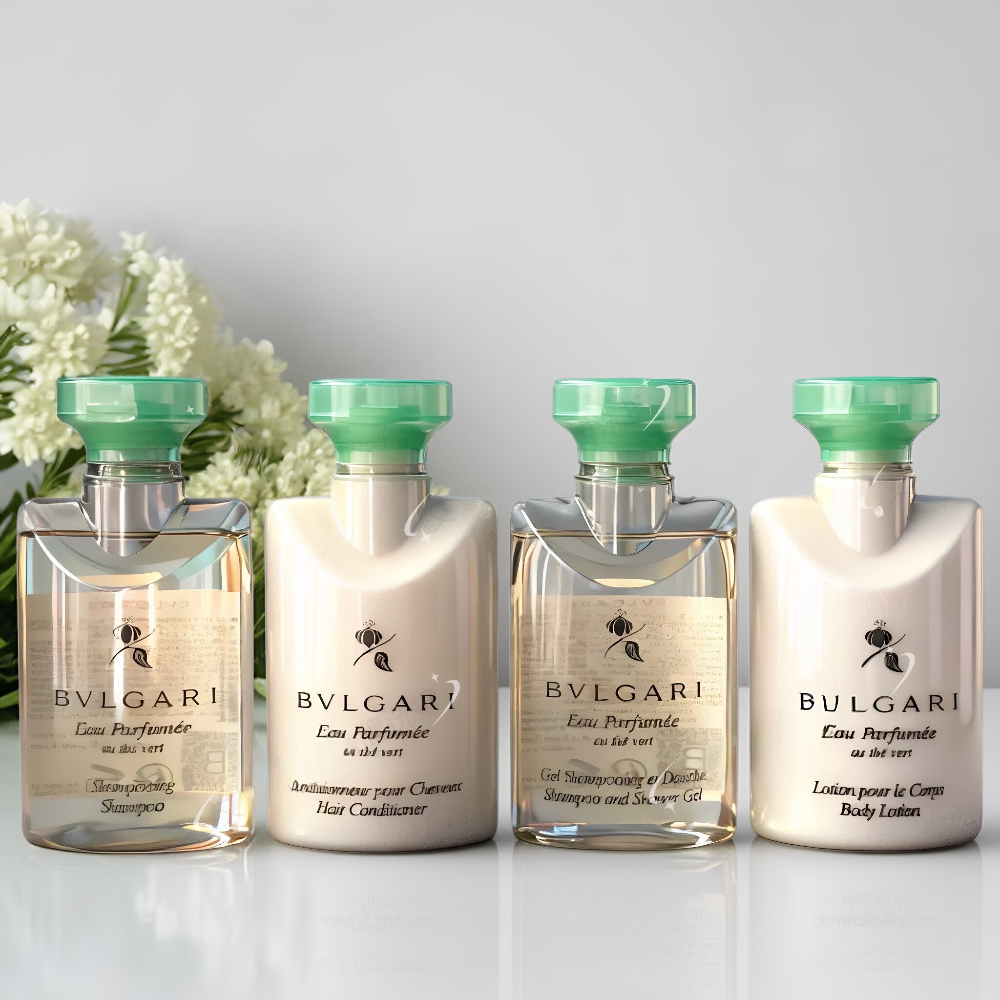 宝格丽Bvlgari 茗珍绿茶洗发水沐浴露护发素润肤乳旅行套装40ml75