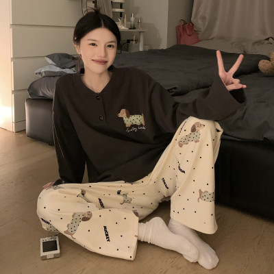 睡衣女款2025新款德绒秋冬季长袖